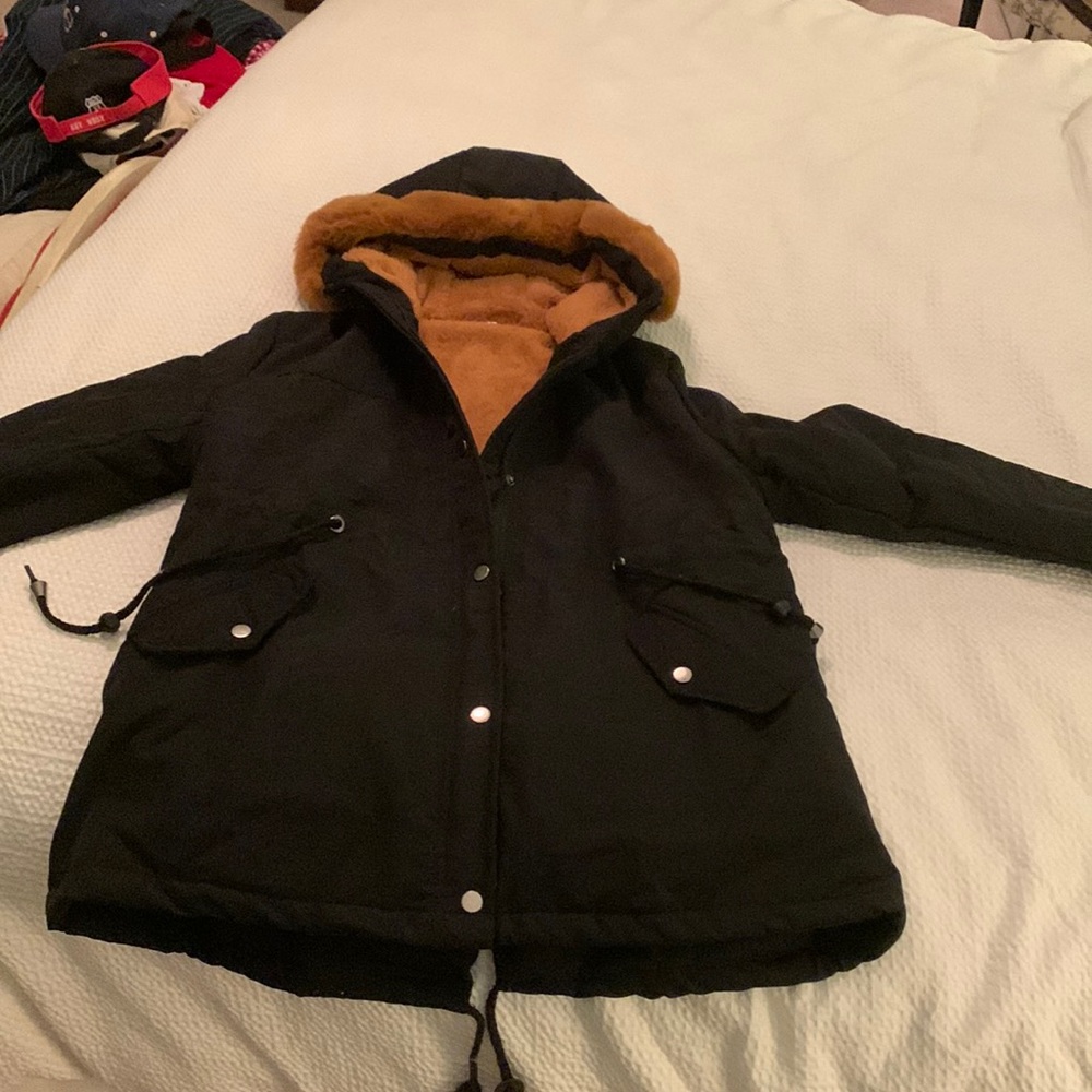 NWOT. Sherpa lined, hooded anorak.